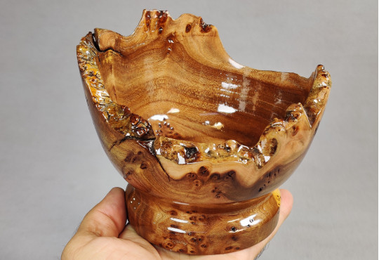 Handmade Wooden Candy Bowl Elm Burl Wood